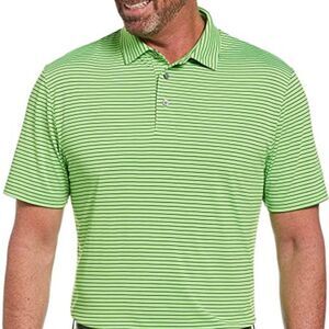 PGA TOUR Men's Single Feeder Striped Polo Shirt